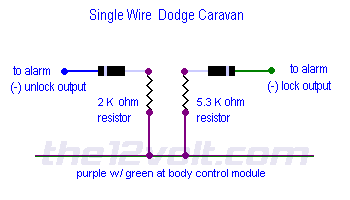 Door Locks - Dodge Caravan (2001 - 2005) (Type H) Relay Wiring Diagram