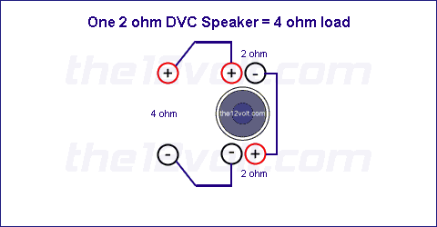 One 2 Ohm DVC Speaker = 4 ohm load