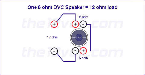 One 6 Ohm DVC Speaker = 12 ohm load