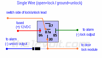 Single Wire Power Door Lock Systems, Type F, Type G, Type H Dome Light Wiring Diagram The12Volt