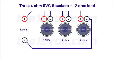 Three 4 Ohm SVC Speakers = 12 ohm load