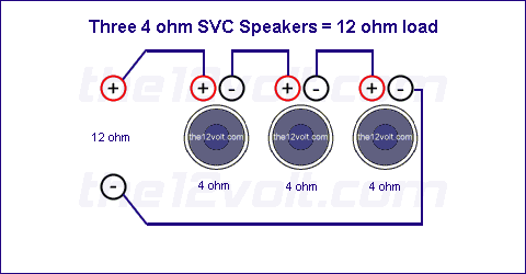 Three 4 ohm SVC Speakers = 12 ohm load