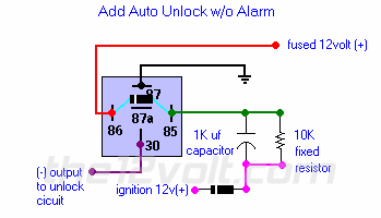 Door Locks - Add Auto Unlock without an Alarm or Keyless Entry System Relay  Wiring Diagram