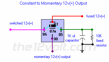 constant to momentary with a microrelay -- posted image.