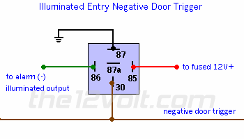 Illuminated Entry for Vehicles with Negative Door Triggers Relay Wiring Diagram