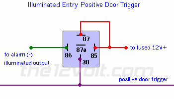 Illuminated Entry for Vehicles with Positive Door Triggers Relay Wiring Diagram