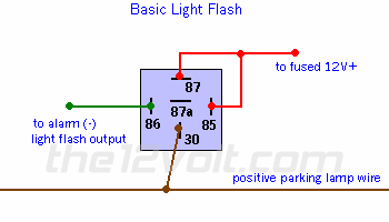 Light Flash - Basic - Negative Input/Positive Output Relay Wiring Diagram