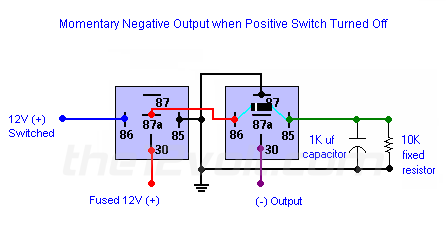 Momentary Negative Output when Positive Switch Turned Off Relay Wiring Diagram