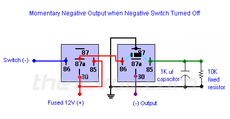 Momentary Negative Output when Negative Switch Turned Off Relay Wiring Diagram