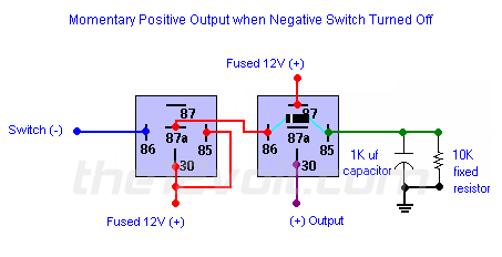 Momentary Positive Output when Negative Switch Turned Off Relay Wiring Diagram
