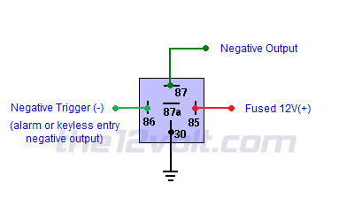 Weak Negative Output to Strong Ground Output Relay Wiring Diagram