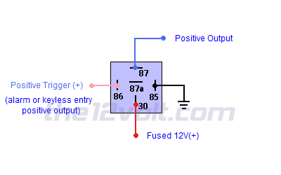 Weak Positive Output to High Current Positive Output Relay Wiring Diagram  12 Volt Wiring Diagram With Relay    The12Volt