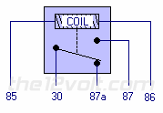 Single Pole Double Throw SPDT Relay - Coil NOT Energized 