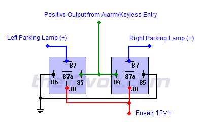 Light Flash Two Wire German Vehicles Positive Output From Alarm Keyless Entry Relay Wiring Diagram