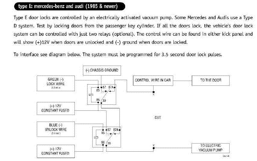 1989 Mercedes 190 Central Locking -- posted image.
