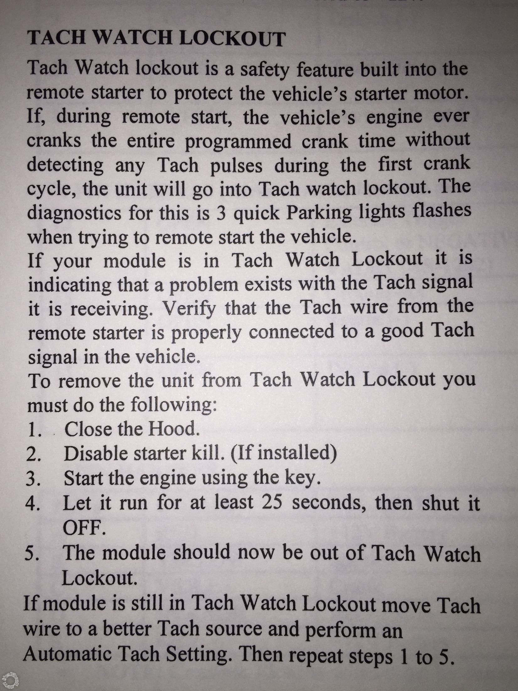 PolarStart Remote Start Not Working -- posted image.