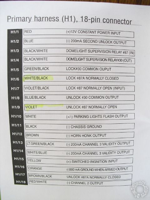Avital 2101L Keyless Entry, 95 Mazda Protege -- posted image.