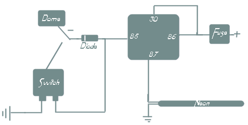 relay for neons in trunk -- posted image.