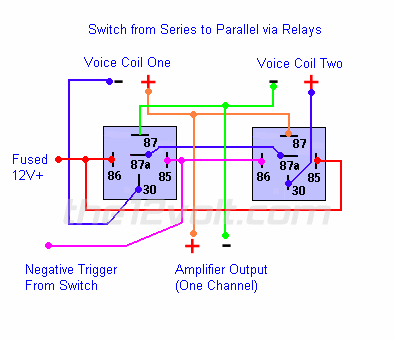 Changing Ohm load using relays -- posted image.