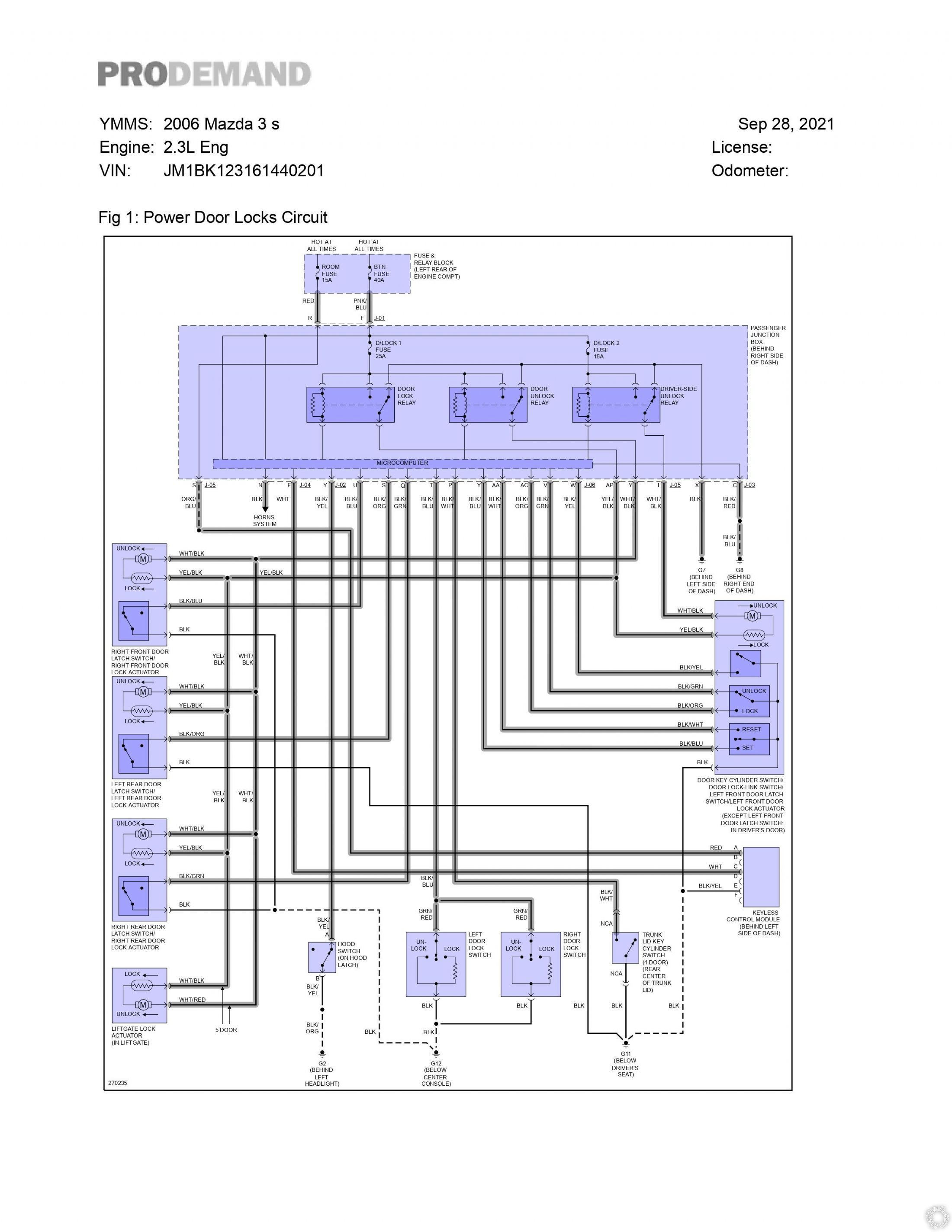 Troubleshooting Parasitic Drain, 2006 Mazda3 -- posted image.