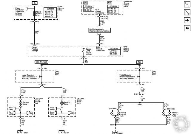 2004 GMC Envoy Backup Light Wire Location -- posted image.