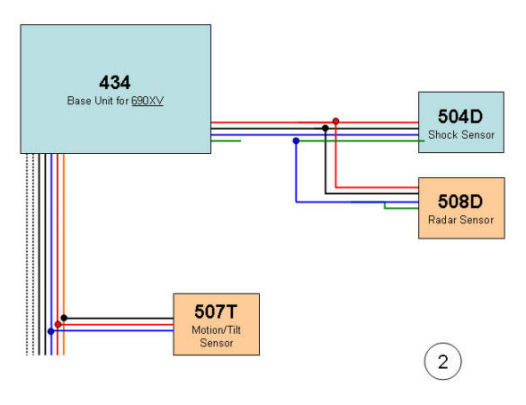 Viper 690, three sensors, Wiring plan? -- posted image.