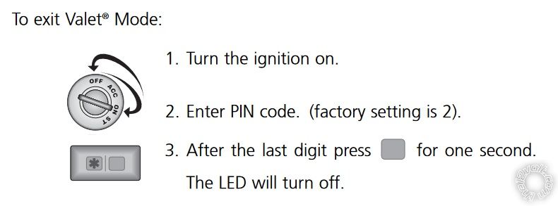 Clifford Intelliguard 770, Turn Off Valet Mode? -- posted image.