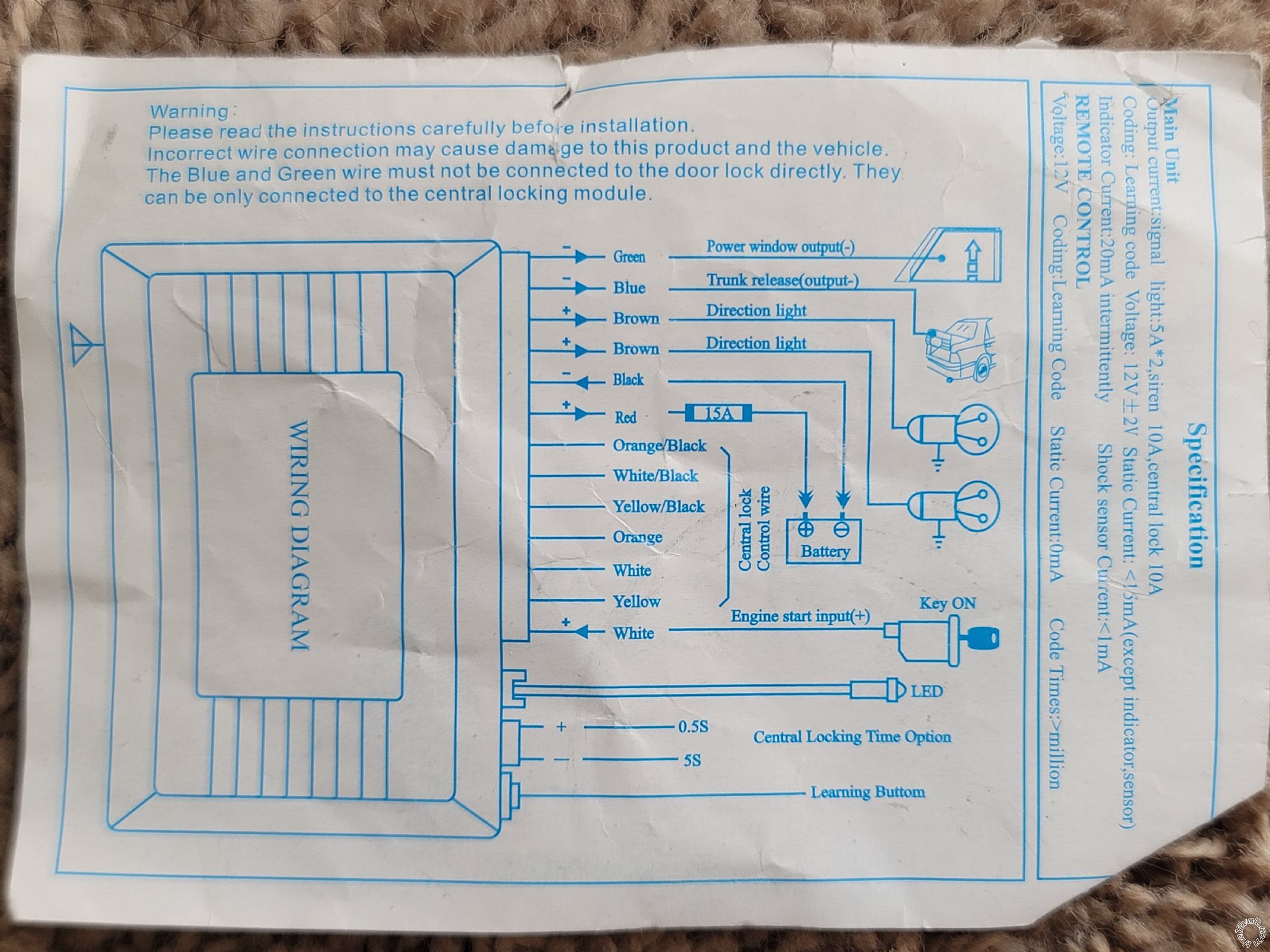 2001 Dodge Dakota, Aftermarket Alarm/Keyless Entry with Base CTM - Last Post -- posted image.