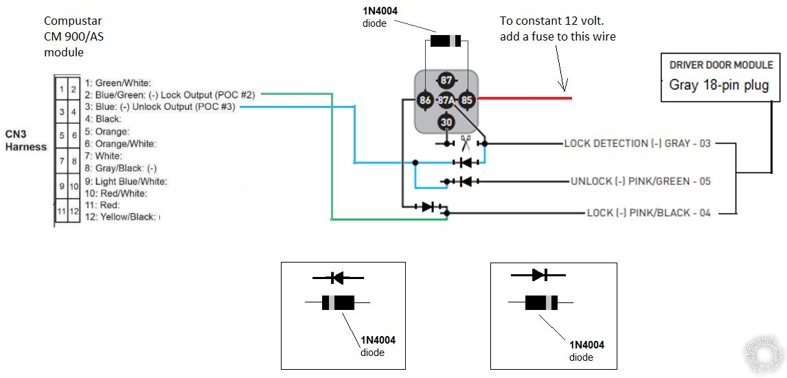 2000 Lexus GS400, Compustar 900AS, Door Lock Relay? -- posted image.