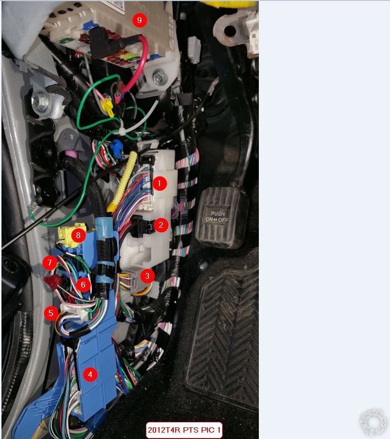 2012 Toyota 4Runner Limited, alarm wiring -- posted image.