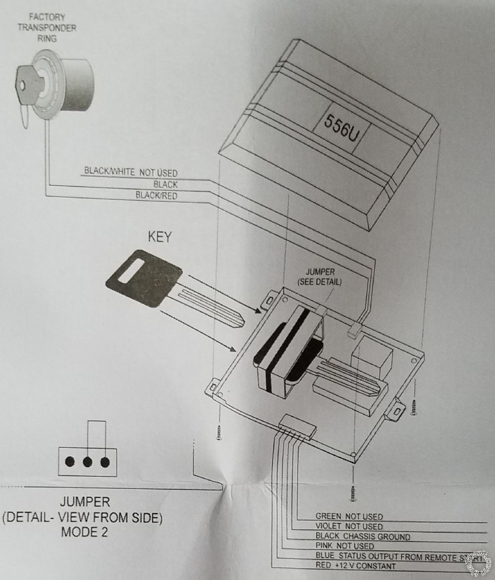 Dei 556uw hardwire to sentry key immobilizer -- posted image.