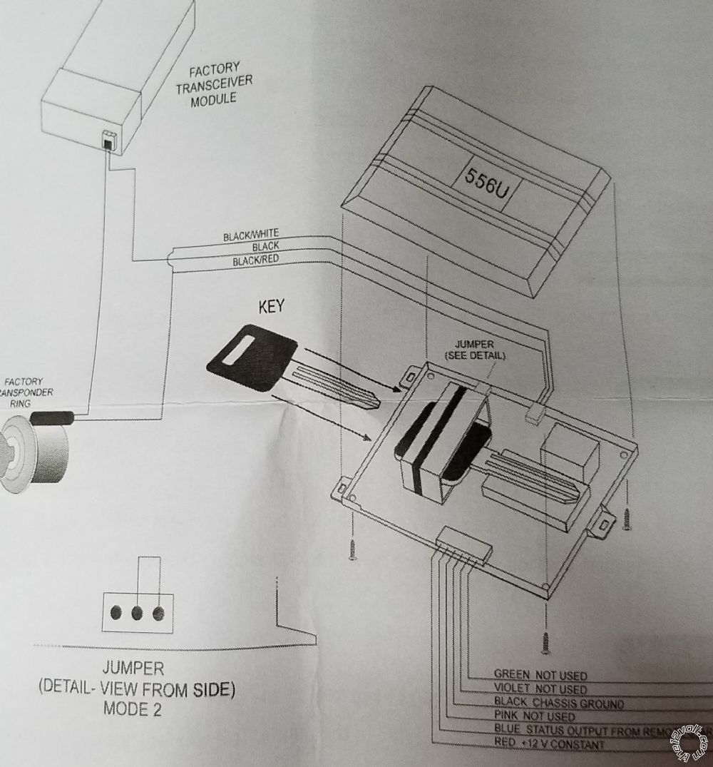 Dei 556uw hardwire to sentry key immobilizer -- posted image.