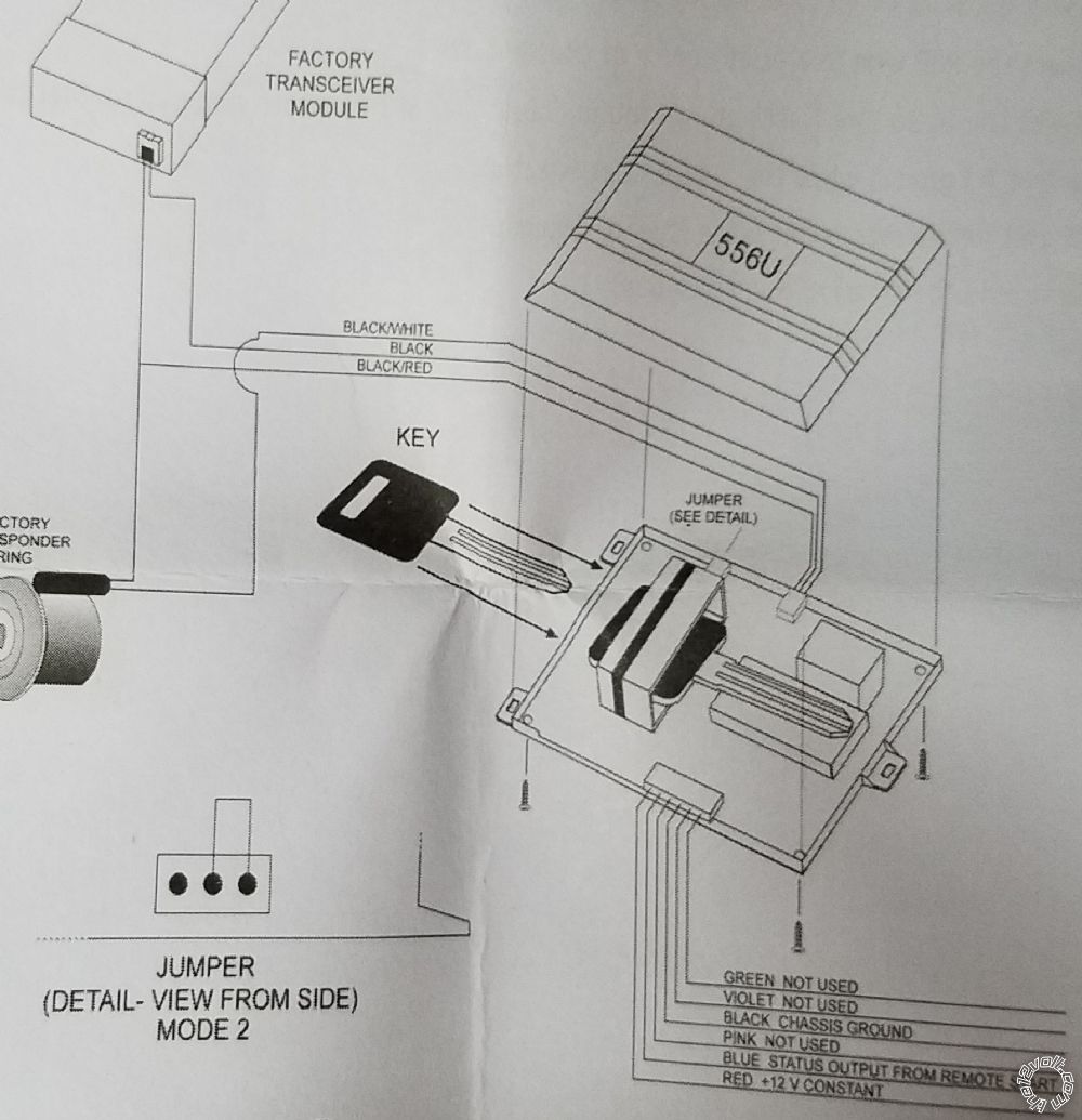 Dei 556uw hardwire to sentry key immobilizer -- posted image.