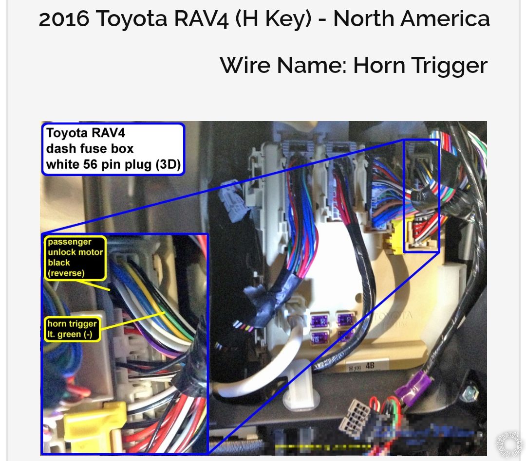Horn Honk, Avital 4105, 2016 Toyota Rav4 -- posted image.