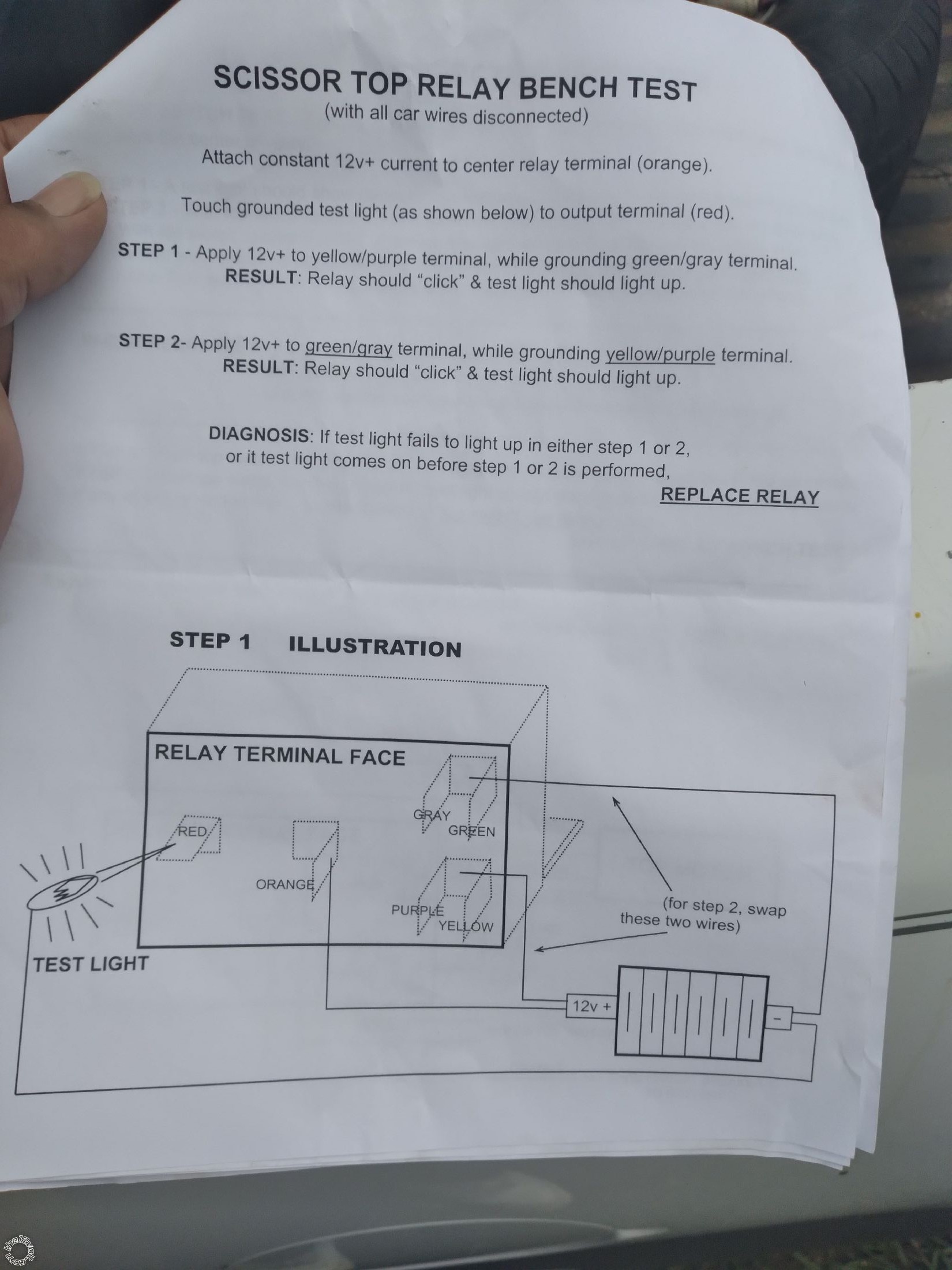 Using Regular Relay for Convertible Top Motor - Last Post -- posted image.