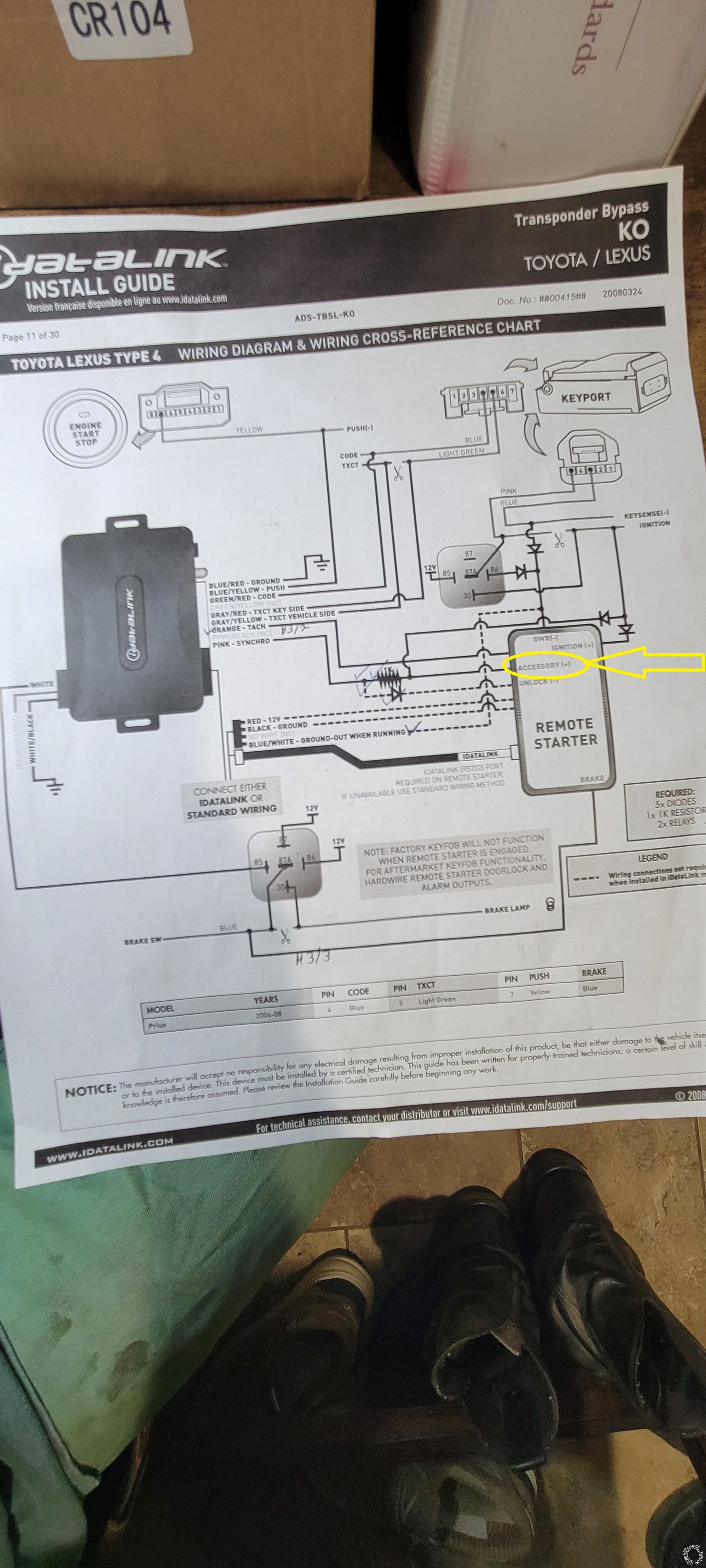 Remote Start Wiring, 2008 Toyota Prius -- posted image.