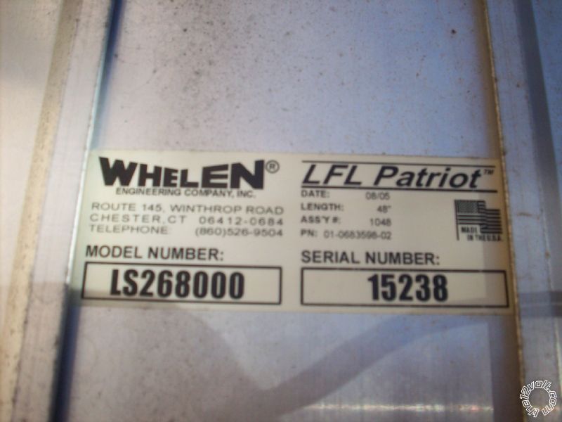 Testing whelan Police light bar -- posted image.