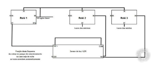 scheme, relay for lights -- posted image.