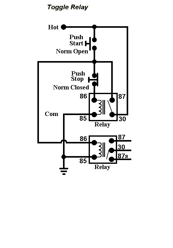 latching relay to pass continuity -- posted image.