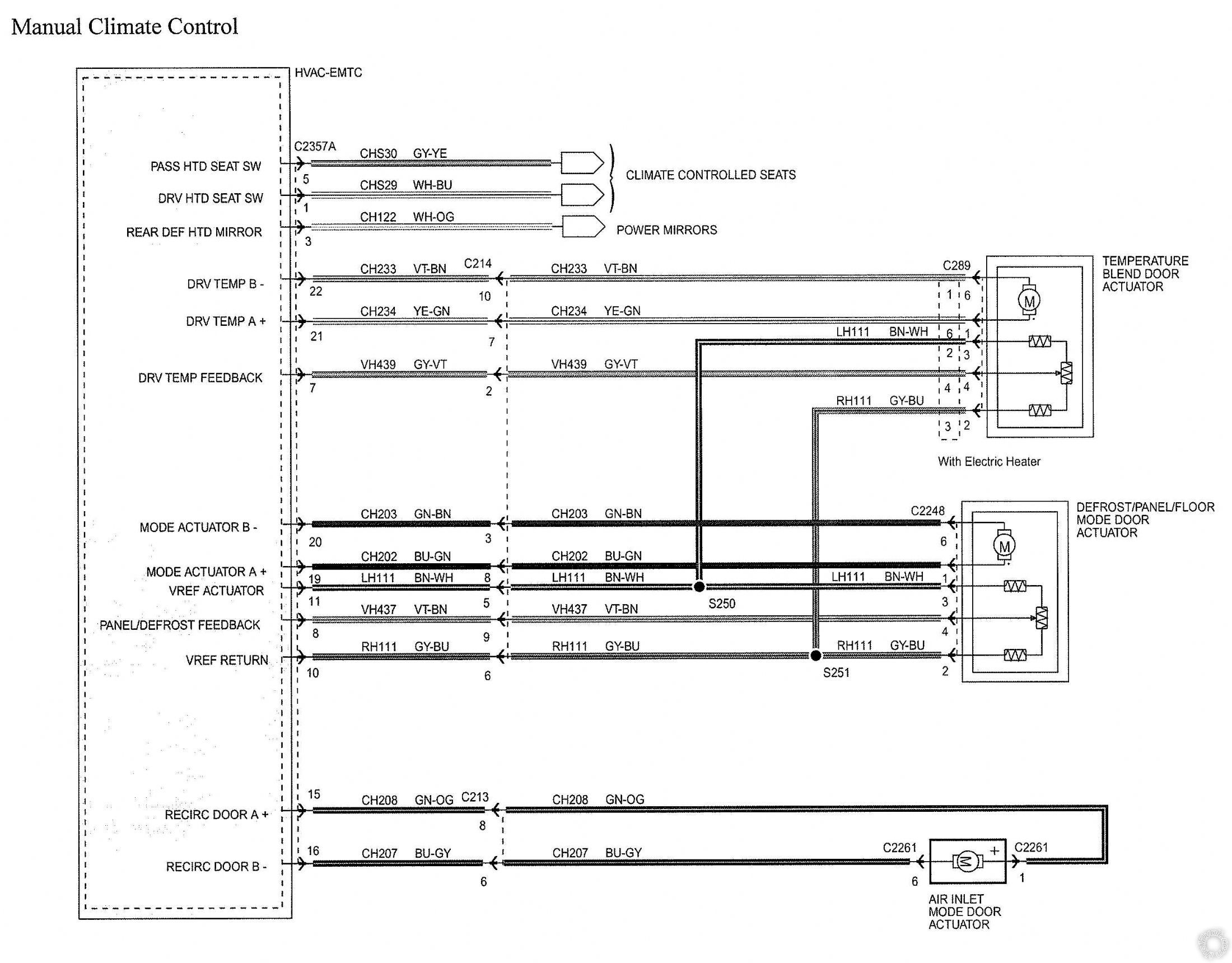 2010 Ford F-150 Single Zone Manual Climate Control HVAC Wiring