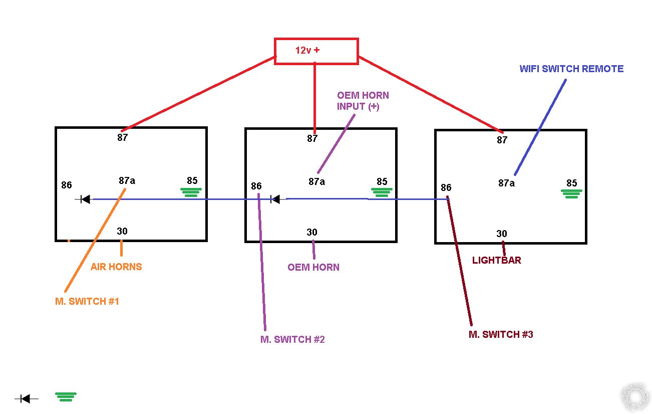 Multiple Triggers to 1 Relay, The Correct Safe Way? -- posted image.