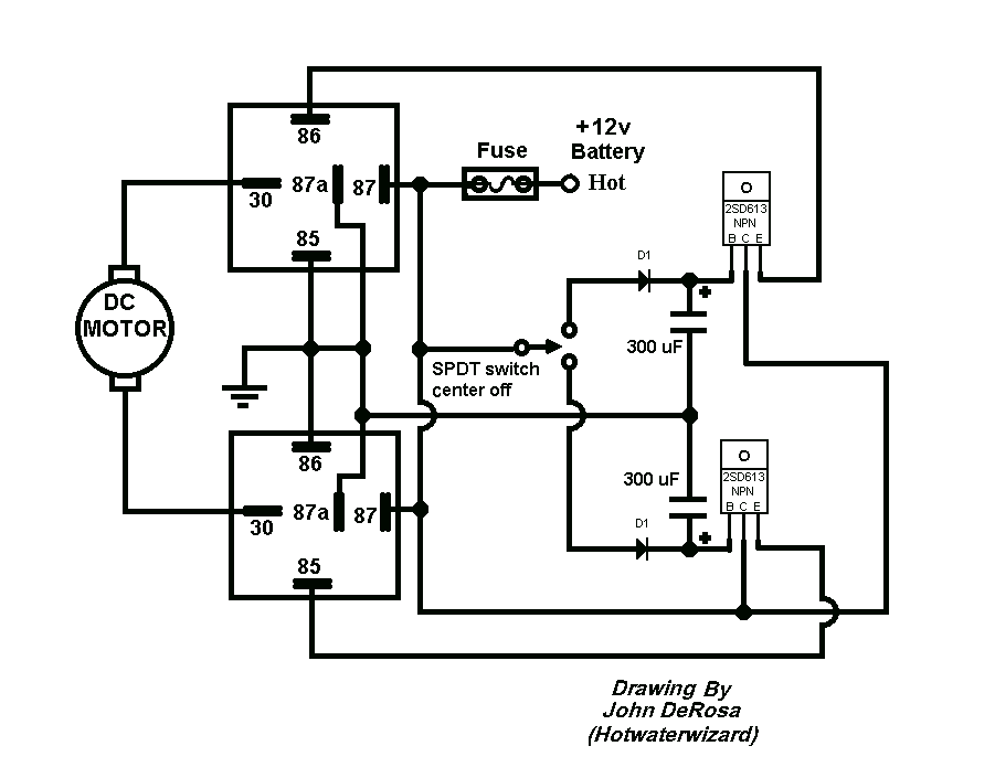 Timed reversing polarity circuit -- posted image.