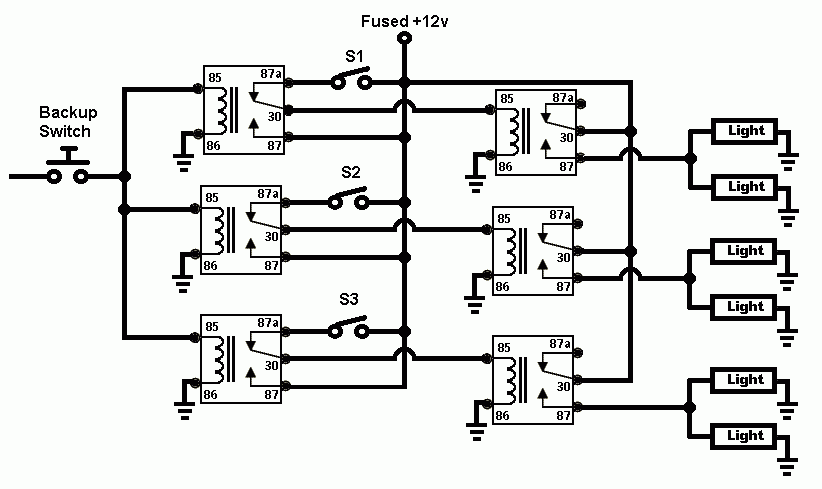 Lights come on with back up and switch? -- posted image.