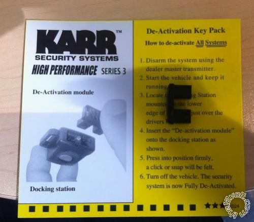 Manual For Karr Security Systems High Performance Series 3 -- posted image.