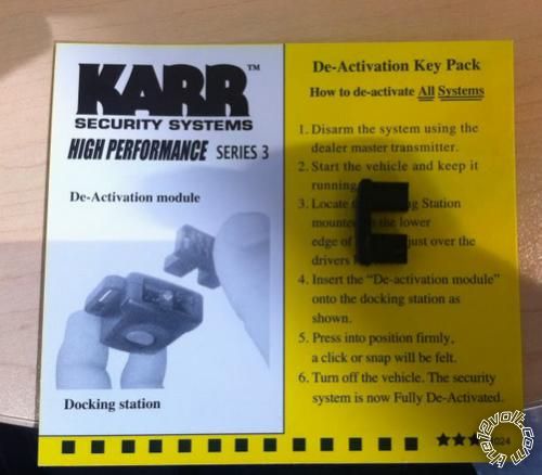 Manual For Karr Security Systems High Performance Series 3 -- posted image.