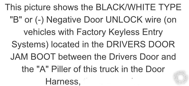 Viper 5002, 2005 F250, Secondary Doors Unlock - Last Post -- posted image.