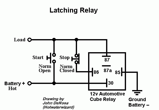 Toggling relay with two inputs -- posted image.