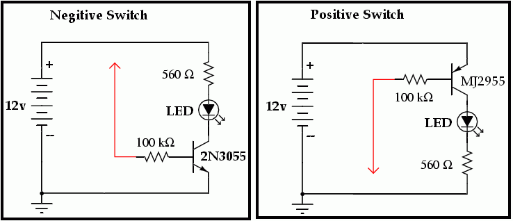 closed loop to normal open transistor -- posted image.