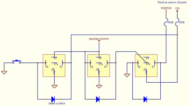 latching relay with negative output -- posted image.