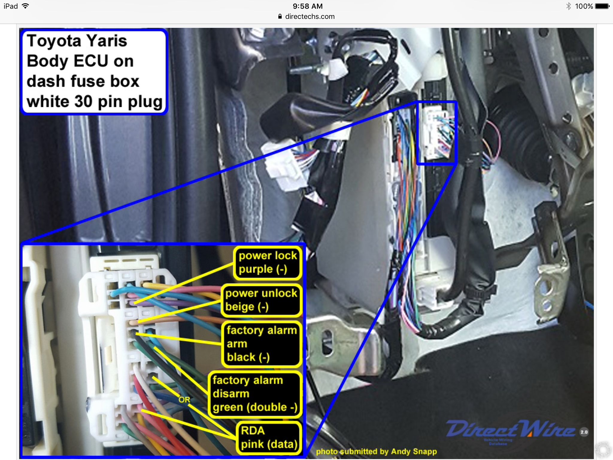 2018 Toyota Yaris L, Keyless Entry Wiring -- posted image.